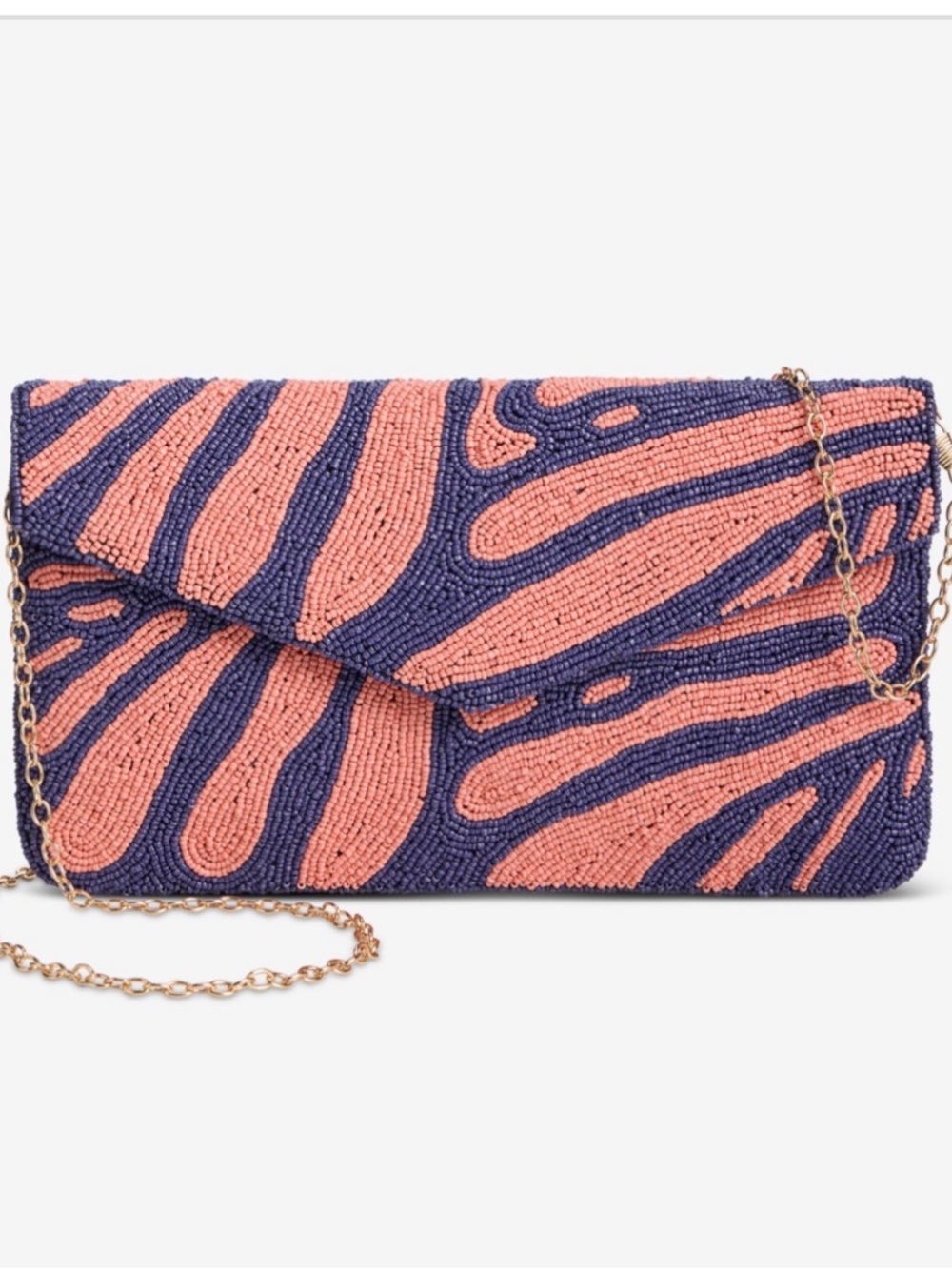 On 34th Hand Beaded Envelope Clutch